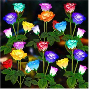 Solar Garden Lights - Newest Version Solar Lights Outdoor, 7 Color Changing